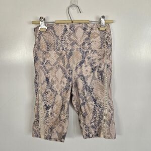Carbon38 Snakeskin Print‎ High-Waisted Shorts Biker Shorts Comfort Womens Large